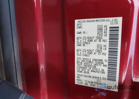 2021 Nissan Rogue S Fwd z USA, uszkodzony, nr VIN 5N1AT3AA5MC694530